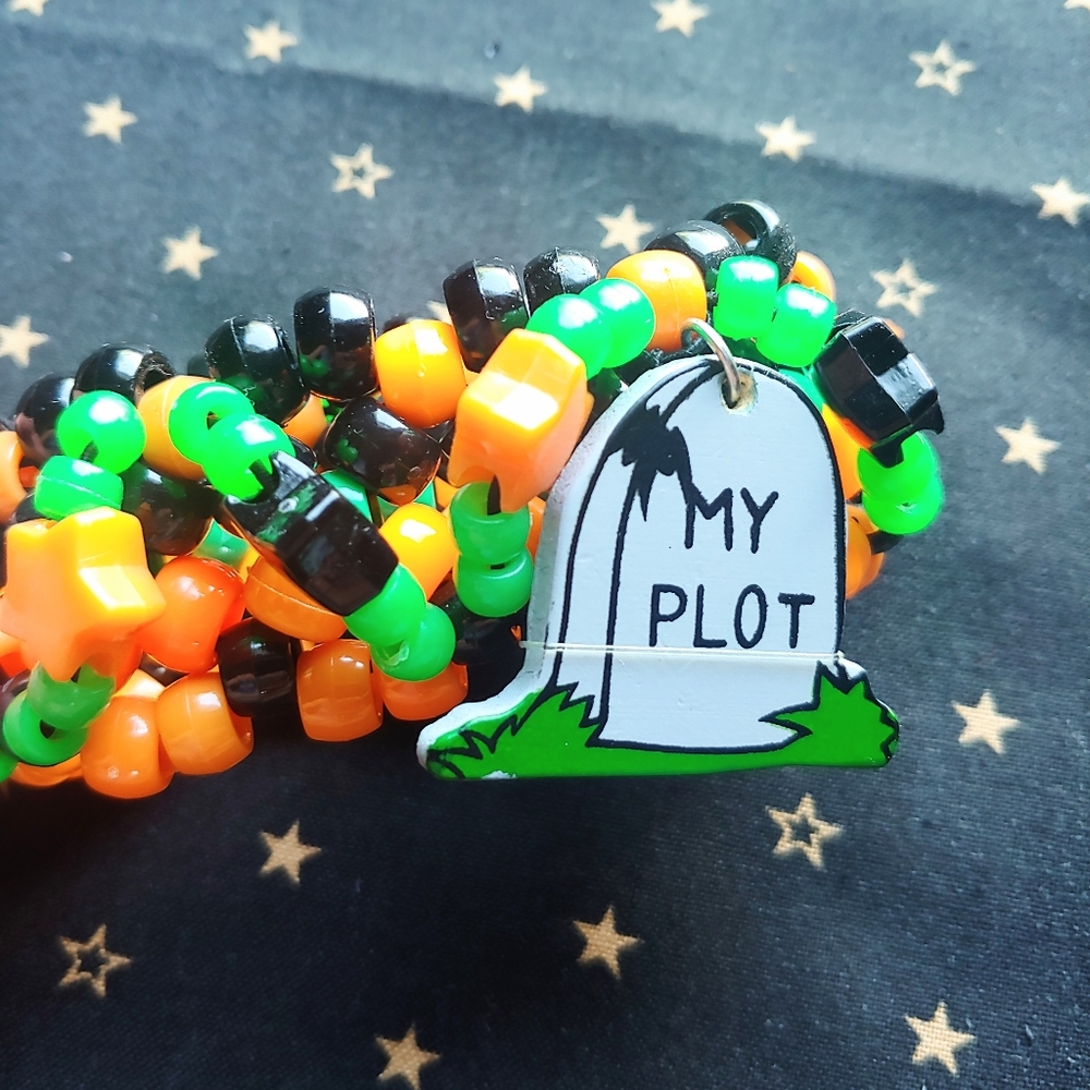Halloween Gravestone Kandi Cuff